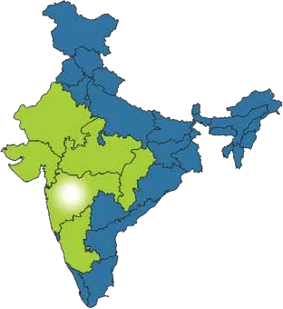 Map of India showing Relegare Agro Life's presence across seven states